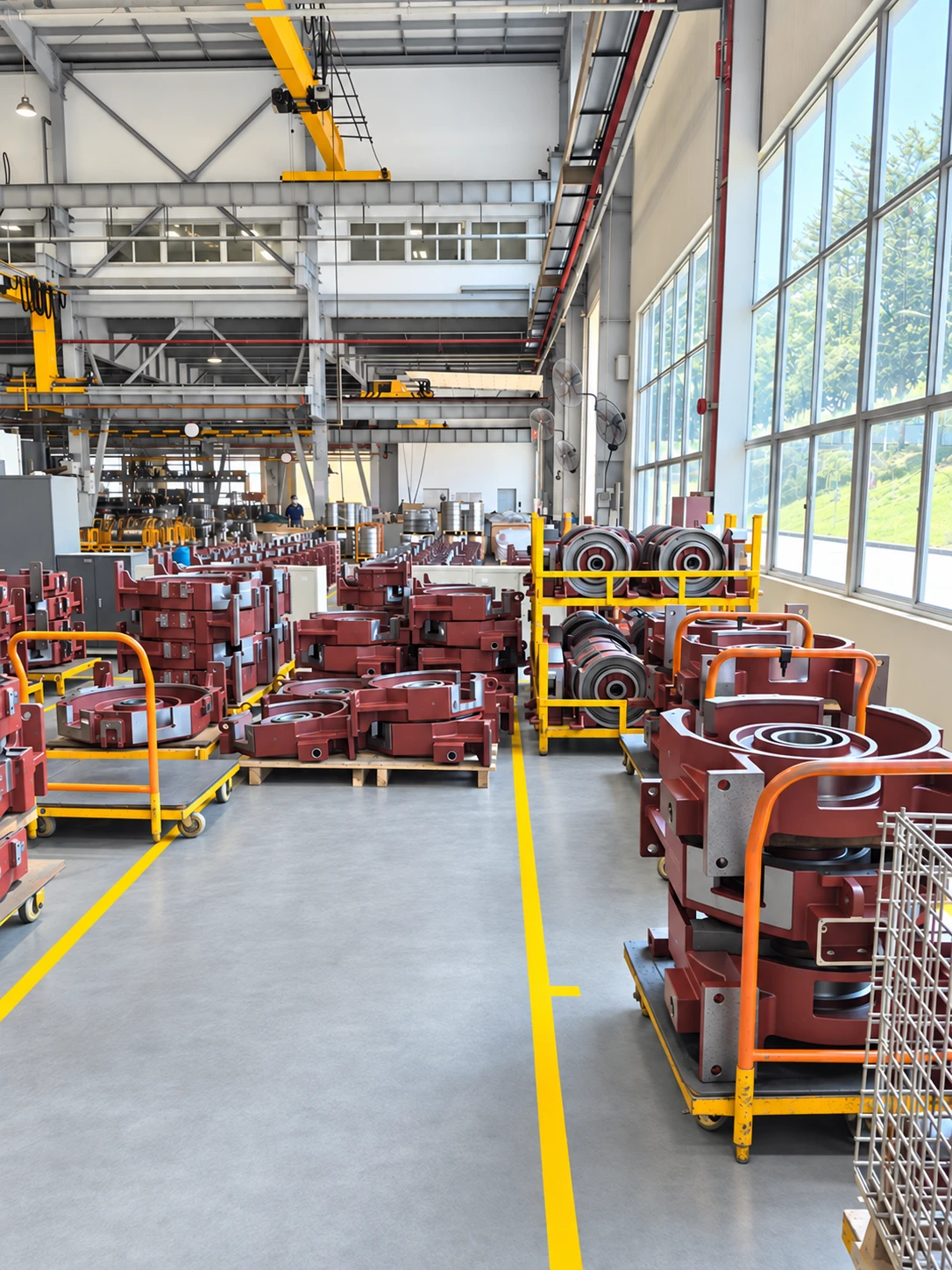 Elevator motor production floor