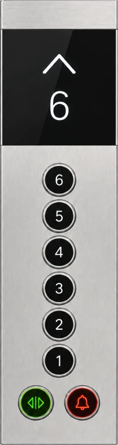 Elevator control panel cycling through active floors 1 to 6